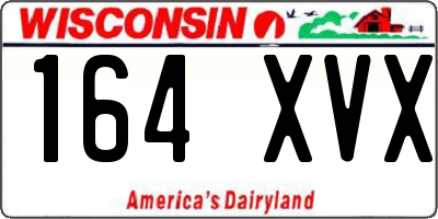 WI license plate 164XVX