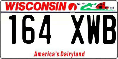 WI license plate 164XWB