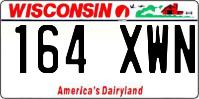 WI license plate 164XWN