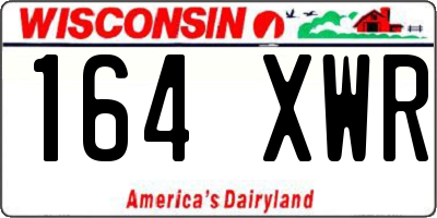 WI license plate 164XWR