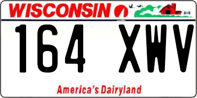 WI license plate 164XWV