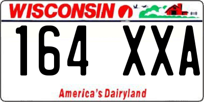 WI license plate 164XXA