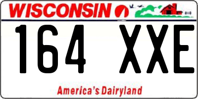 WI license plate 164XXE