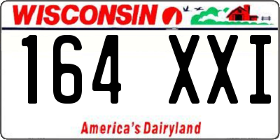 WI license plate 164XXI