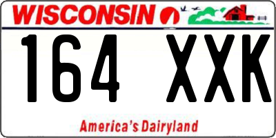 WI license plate 164XXK