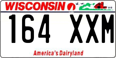 WI license plate 164XXM
