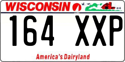 WI license plate 164XXP