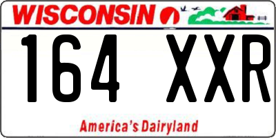 WI license plate 164XXR