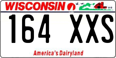 WI license plate 164XXS