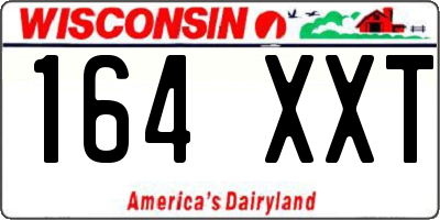WI license plate 164XXT