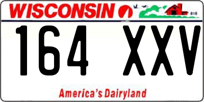 WI license plate 164XXV