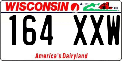 WI license plate 164XXW