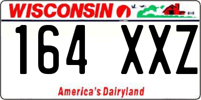 WI license plate 164XXZ