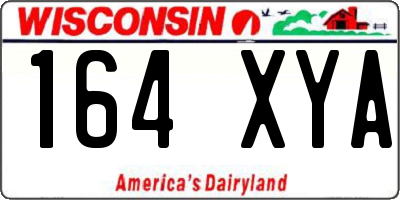 WI license plate 164XYA