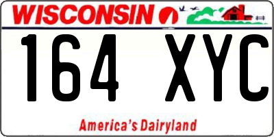 WI license plate 164XYC