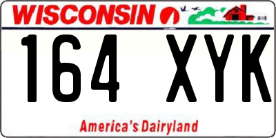 WI license plate 164XYK