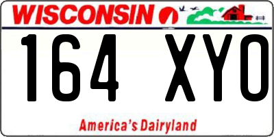 WI license plate 164XYO