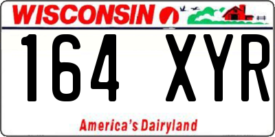 WI license plate 164XYR