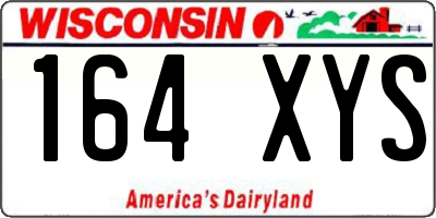 WI license plate 164XYS