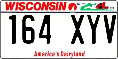 WI license plate 164XYV