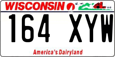 WI license plate 164XYW