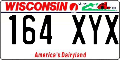 WI license plate 164XYX