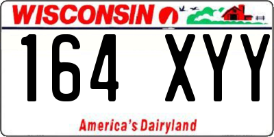 WI license plate 164XYY