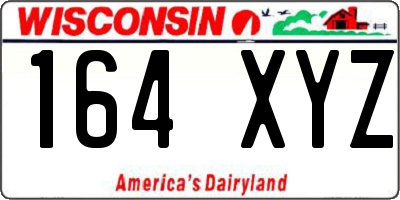 WI license plate 164XYZ