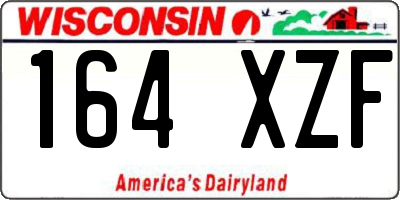 WI license plate 164XZF