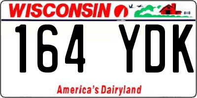 WI license plate 164YDK