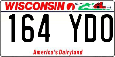 WI license plate 164YDO