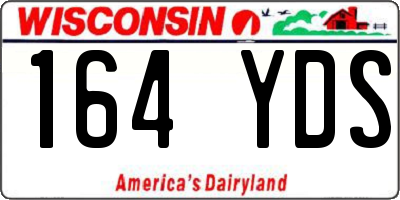 WI license plate 164YDS