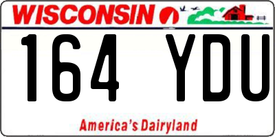 WI license plate 164YDU