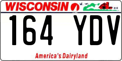 WI license plate 164YDV