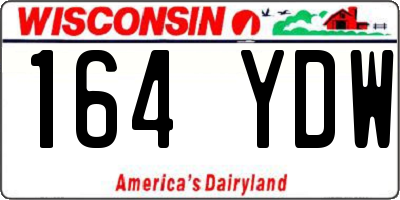 WI license plate 164YDW