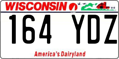 WI license plate 164YDZ
