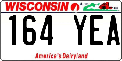 WI license plate 164YEA
