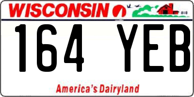 WI license plate 164YEB