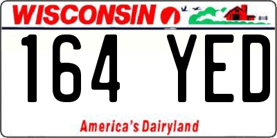 WI license plate 164YED