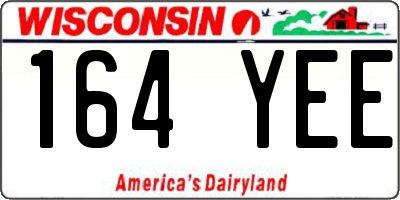 WI license plate 164YEE
