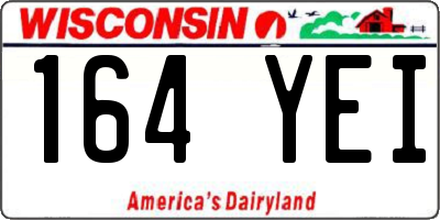 WI license plate 164YEI