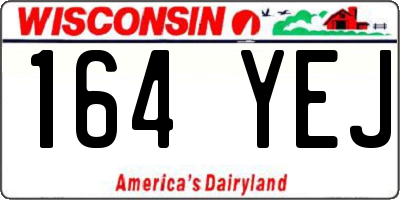 WI license plate 164YEJ