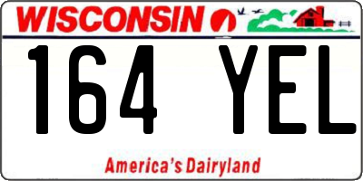 WI license plate 164YEL