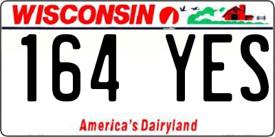 WI license plate 164YES
