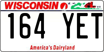WI license plate 164YET