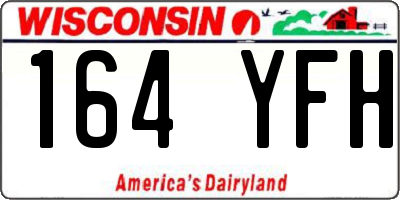 WI license plate 164YFH