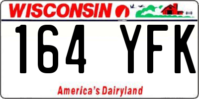 WI license plate 164YFK