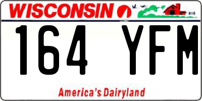 WI license plate 164YFM