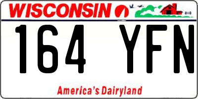 WI license plate 164YFN