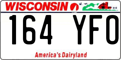 WI license plate 164YFO